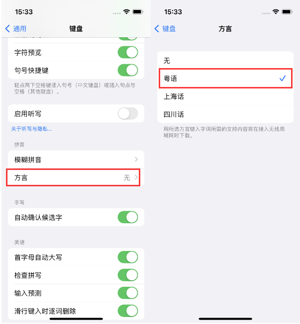 朝阳苹果14服务点分享iPhone 14plus设置键盘粤语方言的方法 